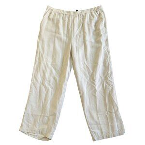 Eileen Fisher Womens Sz L Beige 100% Seide Elastic Waist Pants